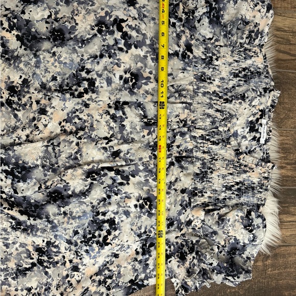 Rose + Olive Plus 3X Blue Smocked Neck Blouse Top Popover Cottagecore‎ Tunic - Picture 7 of 8